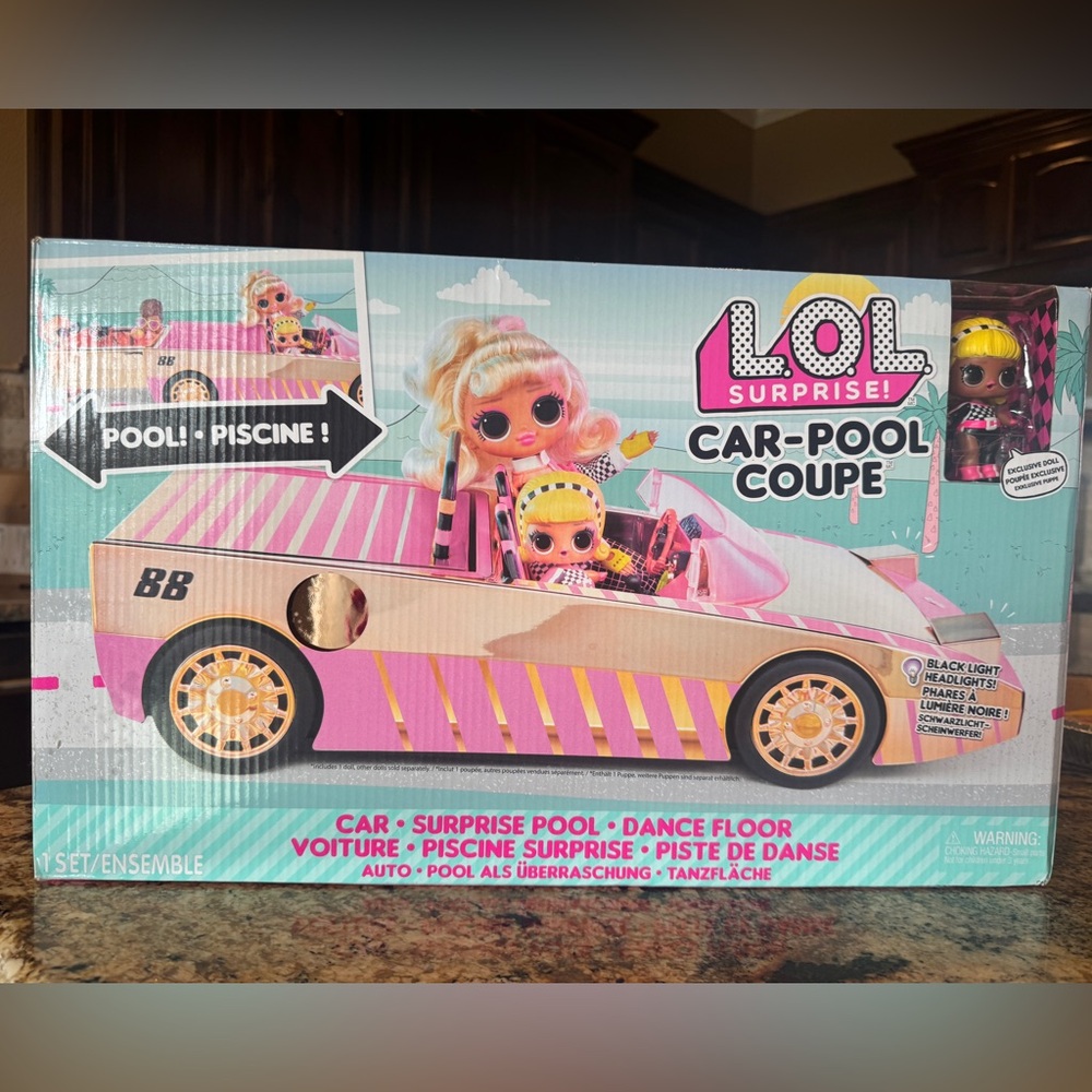LOL Surprise Car-Pool Coupe with Exclusive Doll, Surprise Pool & Dance Floor